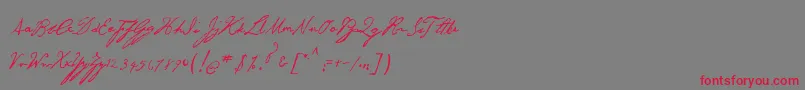 GeorgeGibson-Schriftart – Rote Schriften auf grauem Hintergrund