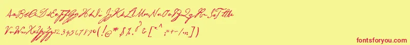 GeorgeGibson Font – Red Fonts on Yellow Background