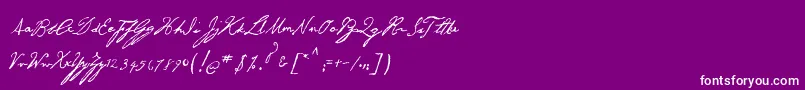 GeorgeGibson-Schriftart – Weiße Schriften auf violettem Hintergrund