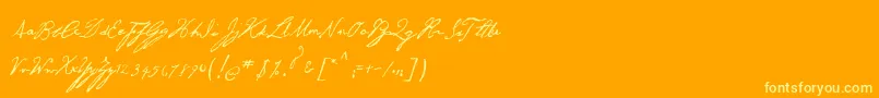 GeorgeGibson Font – Yellow Fonts on Orange Background
