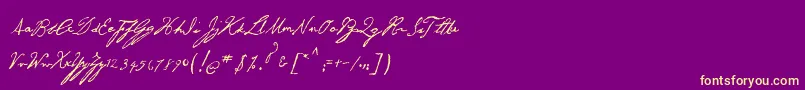 GeorgeGibson-fontti – keltaiset fontit violetilla taustalla