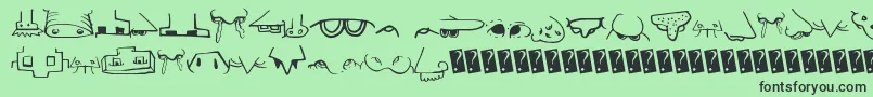 Creaturebuildernose Font – Black Fonts on Green Background