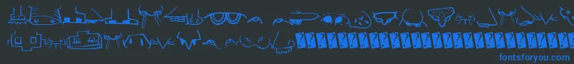 Creaturebuildernose Font – Blue Fonts on Black Background