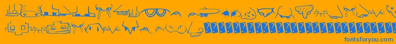 Creaturebuildernose Font – Blue Fonts on Orange Background