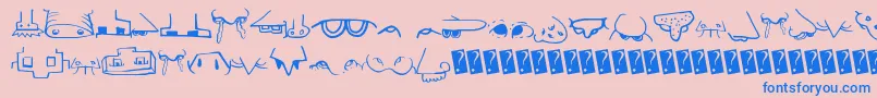 Creaturebuildernose-fontti – siniset fontit vaaleanpunaisella taustalla