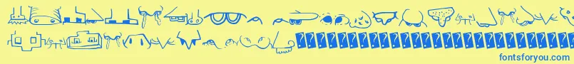 Creaturebuildernose Font – Blue Fonts on Yellow Background