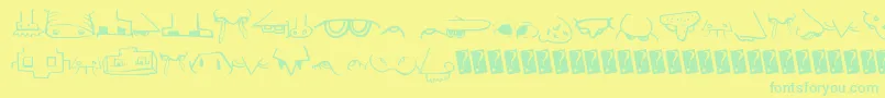 Creaturebuildernose Font – Green Fonts on Yellow Background
