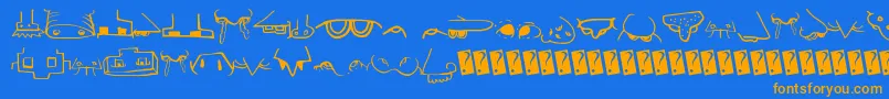 Creaturebuildernose Font – Orange Fonts on Blue Background