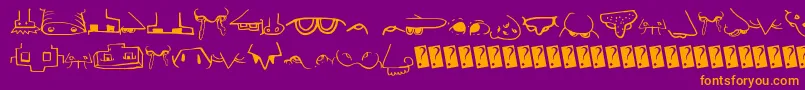 Creaturebuildernose Font – Orange Fonts on Purple Background