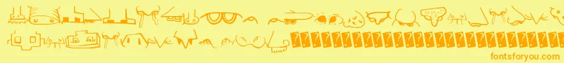 Creaturebuildernose Font – Orange Fonts on Yellow Background