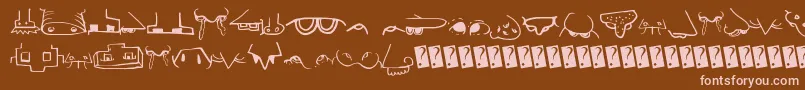 Creaturebuildernose Font – Pink Fonts on Brown Background