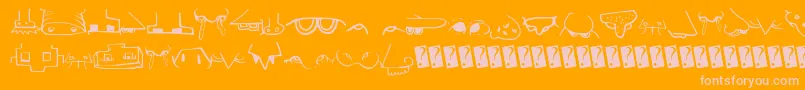 Creaturebuildernose Font – Pink Fonts on Orange Background