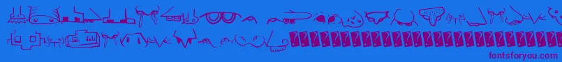 Creaturebuildernose Font – Purple Fonts on Blue Background