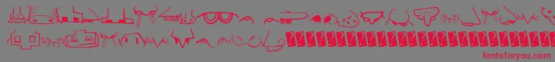 Creaturebuildernose Font – Red Fonts on Gray Background