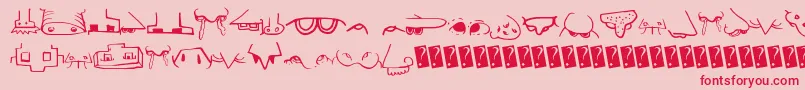 フォントCreaturebuildernose – ピンクの背景に赤い文字