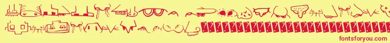 Creaturebuildernose Font – Red Fonts on Yellow Background
