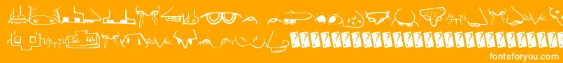 Creaturebuildernose-Schriftart – Weiße Schriften auf orangefarbenem Hintergrund