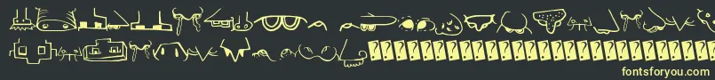 Creaturebuildernose Font – Yellow Fonts on Black Background