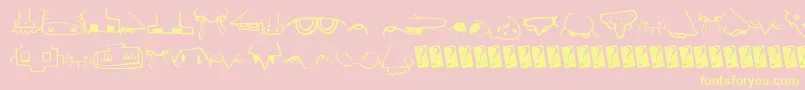 Creaturebuildernose Font – Yellow Fonts on Pink Background