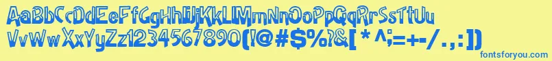 Badhhabit71Bold Font – Blue Fonts on Yellow Background