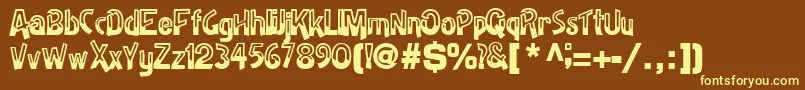 Badhhabit71Bold Font – Yellow Fonts on Brown Background