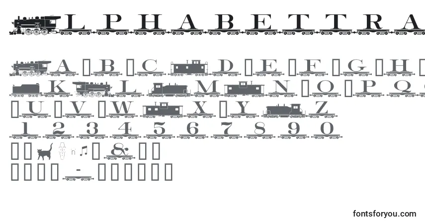Schriftart Alphabettrain – Alphabet, Zahlen, spezielle Symbole