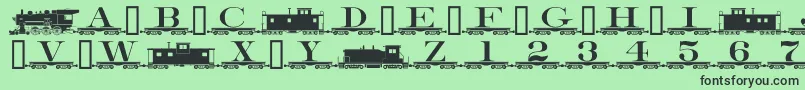 Alphabettrain Font – Black Fonts on Green Background