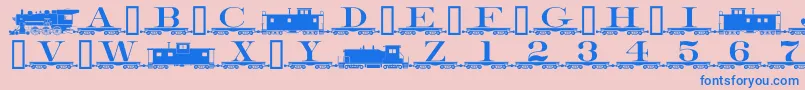 fuente Alphabettrain – Fuentes Azules Sobre Fondo Rosa