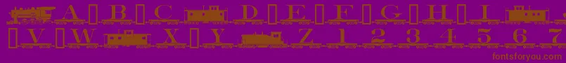 Alphabettrain Font – Brown Fonts on Purple Background