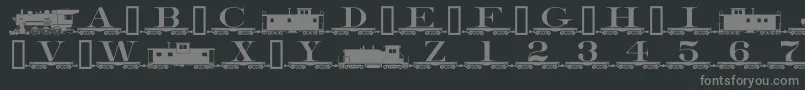 Alphabettrain Font – Gray Fonts on Black Background