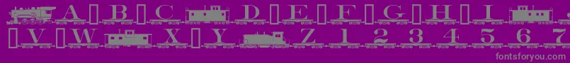 Alphabettrain Font – Gray Fonts on Purple Background