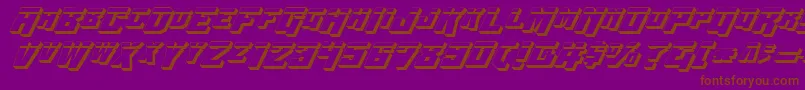 WhiskeyBravoVictorLaser3D-fontti – ruskeat fontit violetilla taustalla