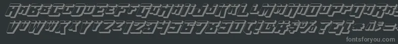 フォントWhiskeyBravoVictorLaser3D – 黒い背景に灰色の文字
