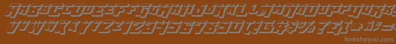 フォントWhiskeyBravoVictorLaser3D – 茶色の背景に灰色の文字