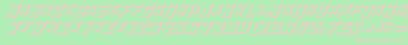 WhiskeyBravoVictorLaser3D-fontti – vaaleanpunaiset fontit vihreällä taustalla