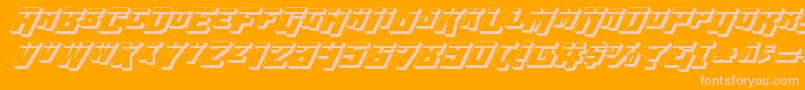 WhiskeyBravoVictorLaser3D-Schriftart – Rosa Schriften auf orangefarbenem Hintergrund
