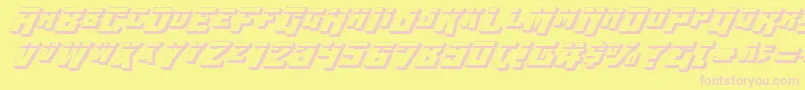 WhiskeyBravoVictorLaser3D Font – Pink Fonts on Yellow Background