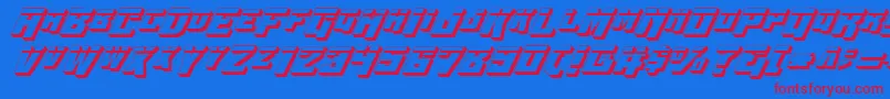 WhiskeyBravoVictorLaser3D Font – Red Fonts on Blue Background