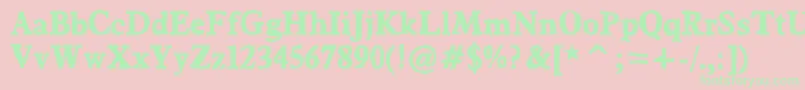 Bountiful Font – Green Fonts on Pink Background