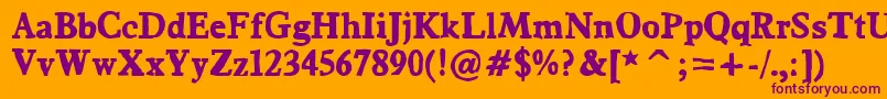 Bountiful Font – Purple Fonts on Orange Background