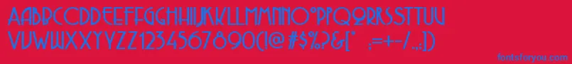 フォントCopaseticNf – 赤い背景に青い文字