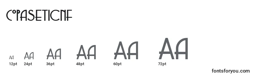 CopaseticNf Font Sizes