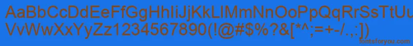 ArialCe Font – Brown Fonts on Blue Background