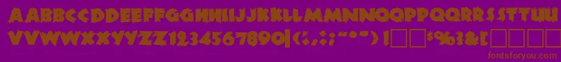 Zombiea-Schriftart – Braune Schriften auf violettem Hintergrund