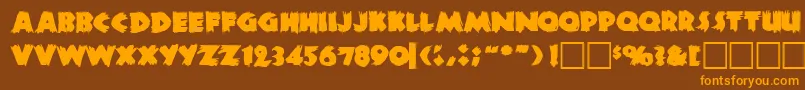 Zombiea Font – Orange Fonts on Brown Background