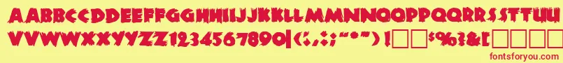 Zombiea Font – Red Fonts on Yellow Background
