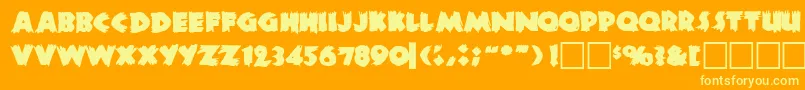 Zombiea-Schriftart – Gelbe Schriften auf orangefarbenem Hintergrund