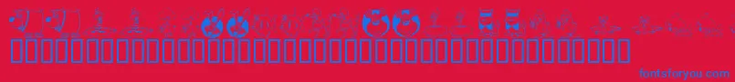 フォントKrAllSmiles – 赤い背景に青い文字