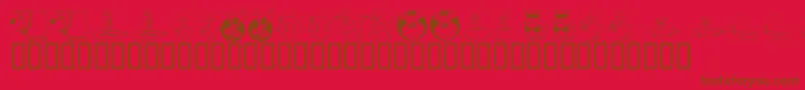 KrAllSmiles Font – Brown Fonts on Red Background