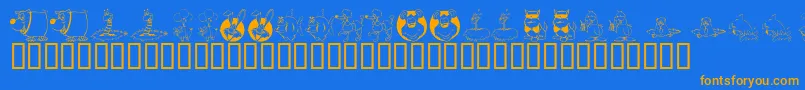 KrAllSmiles Font – Orange Fonts on Blue Background